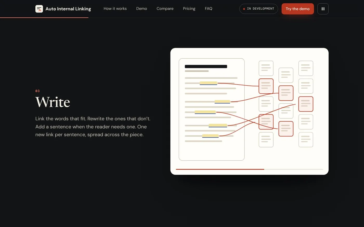 Scroll story, step 3: links drawn from the article to matching archive pages